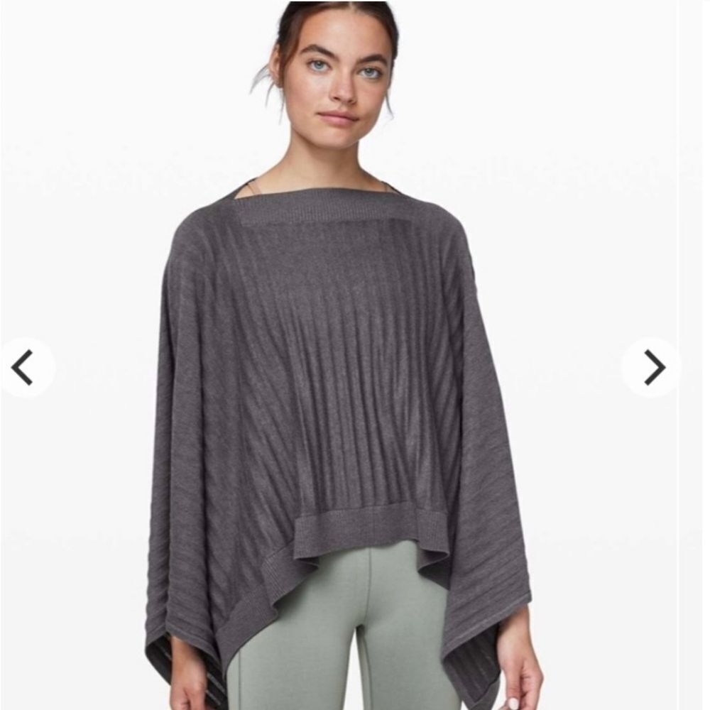 Lululemon Foward Flow Silk Blend Poncho Top Gray One Size
